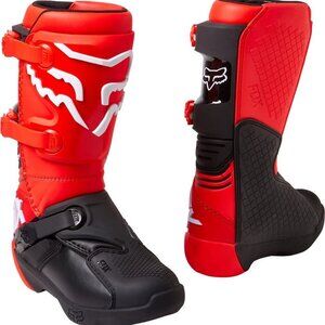 Fox Racing Youth Comp Motocross Dirt Bike Boots, Fluorescent Red,Unisex